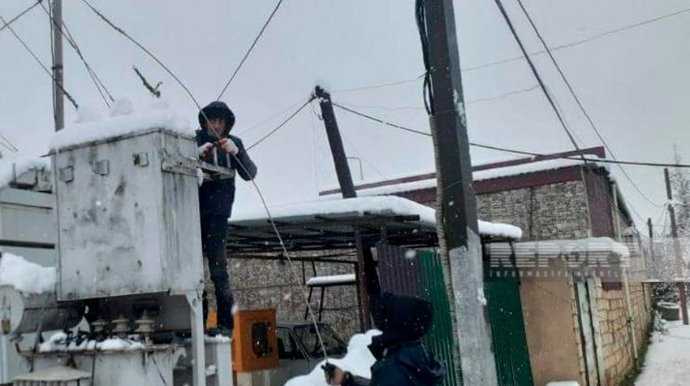 Cəlilabadda qara görə elektrik kəsildi - Bakıdan texnika göndərildi   - FOTO