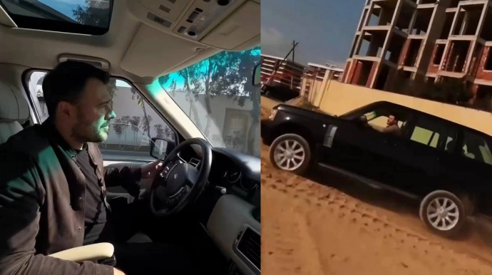 Emin Ağalarov Bakıda aldığı ilk maşınından danışdı - VİDEO