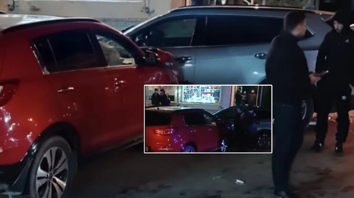 Biləcəridə iki avtomobil toqquşub - VİDEO 