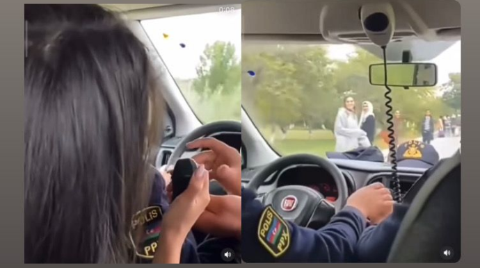 Polisin xidməti maşınındakı qeyri-etik hərəkətlərlə bağlı DİN-dən AÇIQLAMA: “Montajdır!”  - VİDEO - YENİLƏNİB