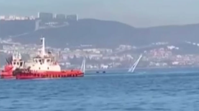 Türkiyənin Kocaeli şəhərinin sahillərində gəmi batdı  - VİDEO