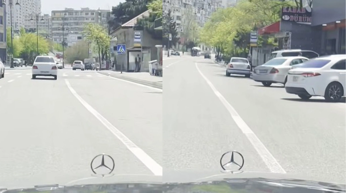 Prospektdə sürücüləri çaşdıran xətlənmə:  "Bu xətti kəsmək olar, yoxsa olmaz?" - VİDEO