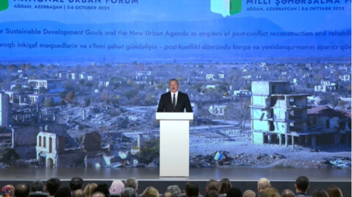 Prezident İlham Əliyev:  “Ağdam işğal illəri zamanı tamamilə məhv edilib” 