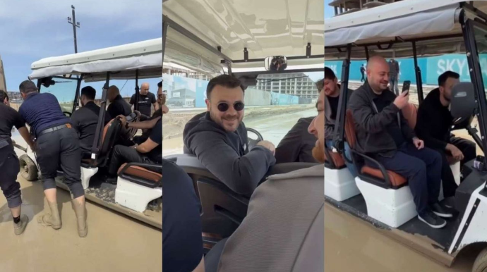 Emin Ağalarov “Sea Breeze”də gölməçəyə düşdü - VİDEO