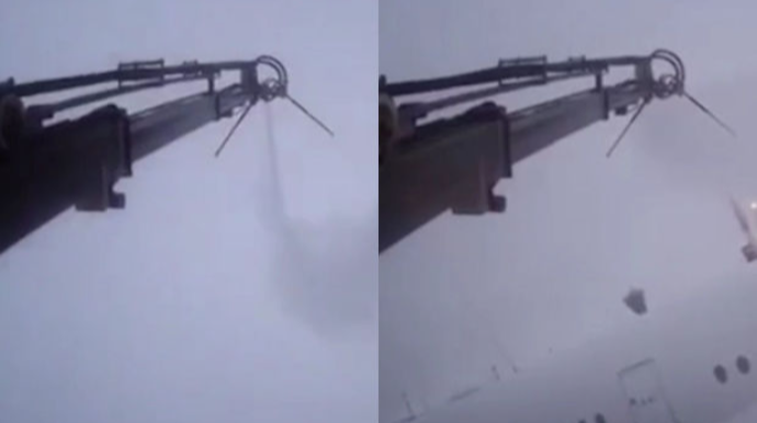 Təyyarələri yuyan texnika təyyarə ilə toqquşdu - ANBAAN VİDEO 