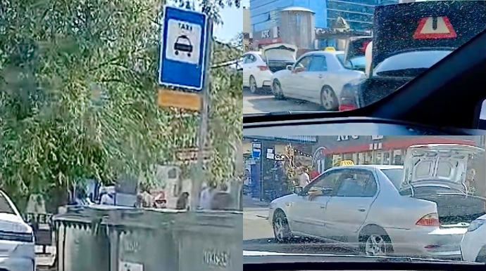 “Taksi” sürücüləri cərimədən yayınmaq üçün baqaj qapısını açıq saxladı   - VİDEO
