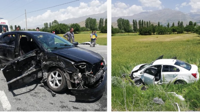 İki “Reno” toqquşdu, biri aşdı;  2-si ağır olmaqla, 10 nəfər yaralandı - FOTO 