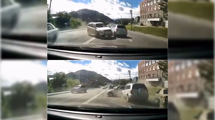 Sərxoş sürücü eyni anda 3 avtomobili sıradan çıxartdı  - VİDEO