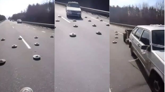 Ukraynalı sürücülər minalanmış yolda necə hərəkət etdiklərini göstərdilər - VİDEO 