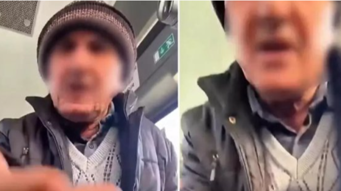 Yaşlı kişi avtobusda ona yer verməyən əlil gəncin qucağında oturdu - VİDEO 