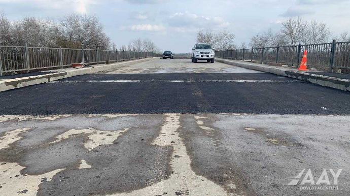 Sabirabadda avtomobil körpüsündə təmir-bərpa işləri aparıldı - FOTO