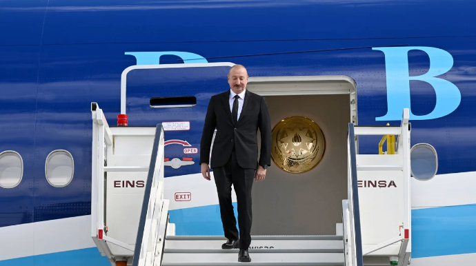 Prezident İlham Əliyev Almaniyaya rəsmi səfərə gəlib - FOTO 