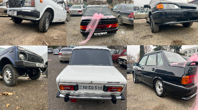 Gəncədə qabağı göydə, pərdə-plyonkalı maşınlar CƏRİMƏ MEYDANÇASINDA - FOTO