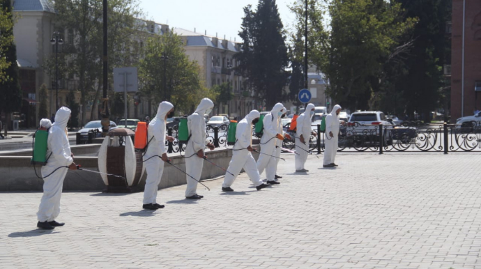Gəncədə dezinfeksiya işləri aparılıb  - FOTO