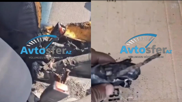 В Баку взорвался забытый в автомобиле телефон, салон сгорел - ВИДЕО