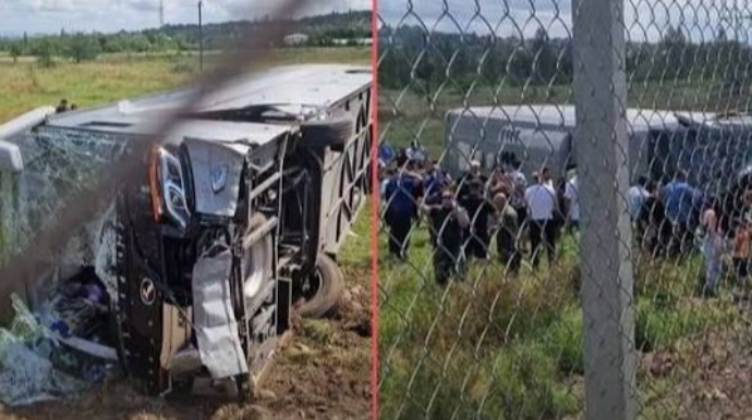 Gürcüstanda turistlərin avtobusu aşdı, xeyli yaralı var - VİDEO