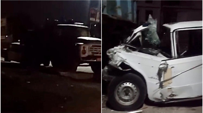 Qubada “VAZ” yük maşınına çırpılıb xurd-xəşil oldu, sürücü ölümdən döndü - VİDEO