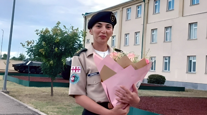 Gürcüstan Milli Müdafiə Qüvvələrində ilk dəfə azərbaycanlı qadın leytenant rütbəsi alıb 