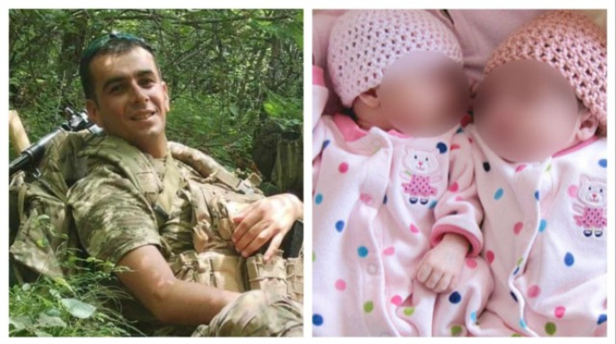 1 həftə əvvəl şəhid olan hərbçimizin əkiz qızları dünyaya gəldi 