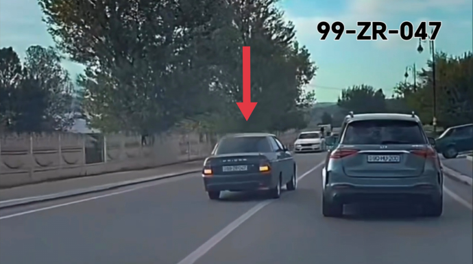 Şamaxıda insanlara qorxulu anlar yaşadan sürücü SAXLANILDI  - VİDEO