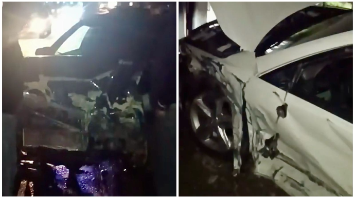 Göyçayda ağır qəza: Maşınlar yararsız hala düşdü, 3 nəfər..   - VİDEO