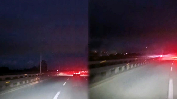 Aeroport yolunda ölüm təhlükəsi - VİDEO 