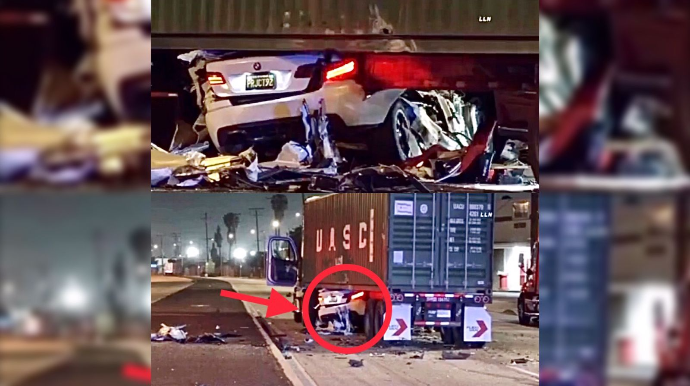 “TIR”ın altında qalan “BMW” baxın nə hala düşdü  - VİDEO