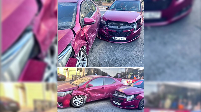 Piyadaya yol verən xanım sürücü qəza törətdi  - VİDEO