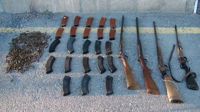 İmişlidə Araz sahilindən silah-sursat tapılıb  - FOTO