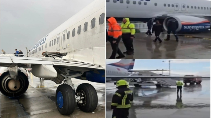 Antalyada havaya qalxmağa hazırlaşan təyyarənin təkəri çıxıb - VİDEO 