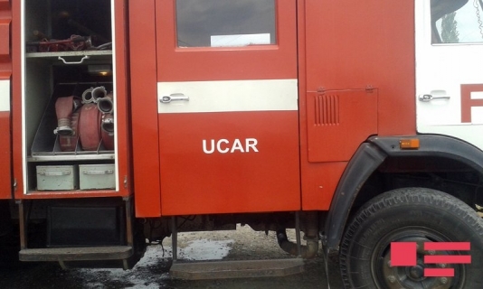 Qəzaya düşən avtomobil yanıb - Şəkidə