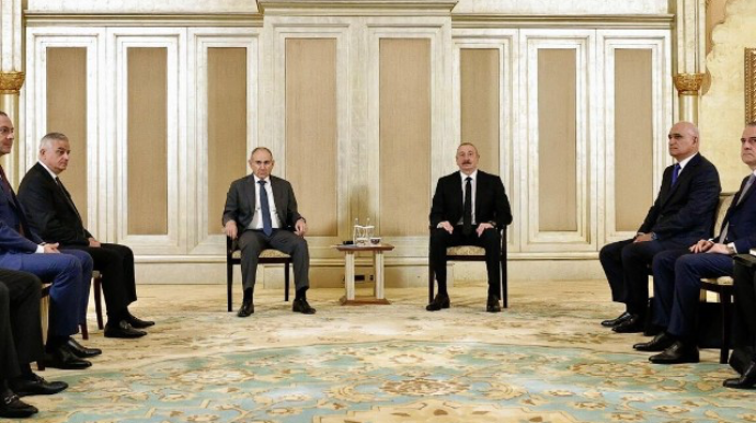 İlham Əliyevlə Paşinyanın görüşünün kadrarxası görüntüləri - VİDEO