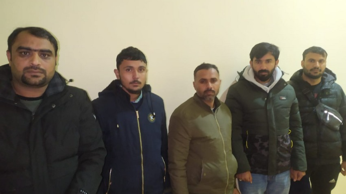 Rusiyaya qanunsuz keçmək istəyən 5 Pakistan vətəndaşı sərhəddə saxlanılıb  - FOTO