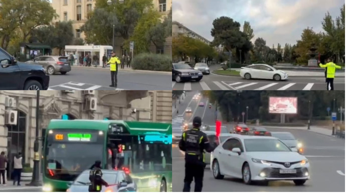 Yol polisi COP29 günlərində fasiləsiz xidməti bu cür təşkil edir - VİDEO 