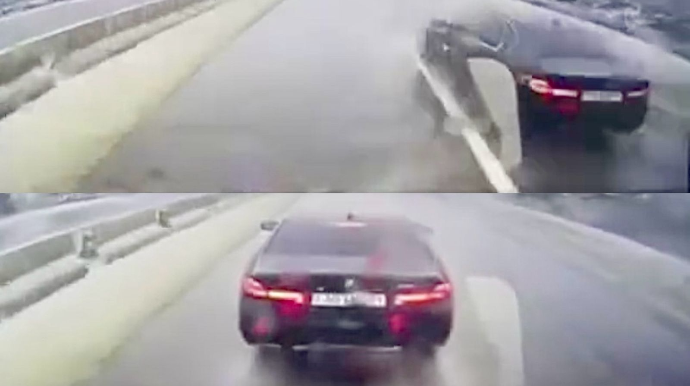 Sürücü qayda pozan yük maşınına əsəbiləşib görün nə etdi    - VİDEO