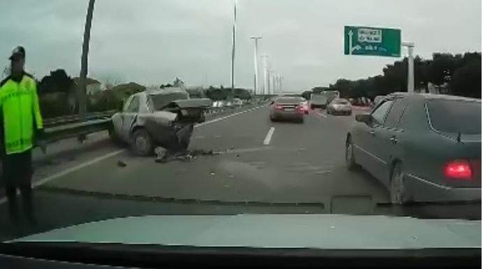 "Aeroport" yolunda daha bir DƏHŞƏTLİ QƏZA - VİDEO 