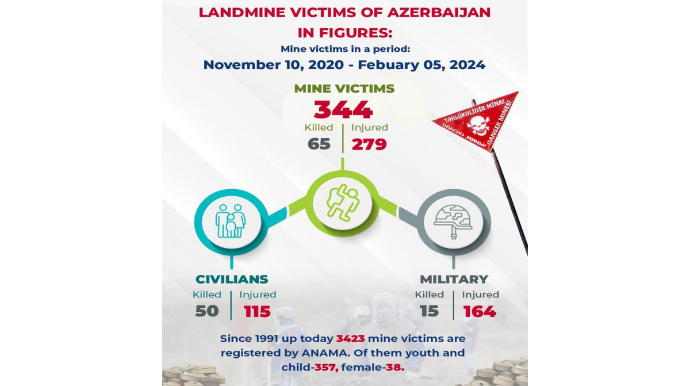 ANAMA 1991-ci ildən indiyə kimi 3423 mina qurbanı qeydiyyata alıb