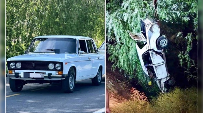 Ağcabədidə ağır qəza:  “07” ilə toqquşan “06” kanala düşdü  - VİDEO