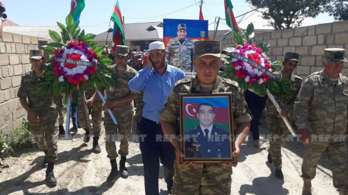 Kəlbəcərdə göldə boğularaq ölən zabit dəfn olundu  - FOTO