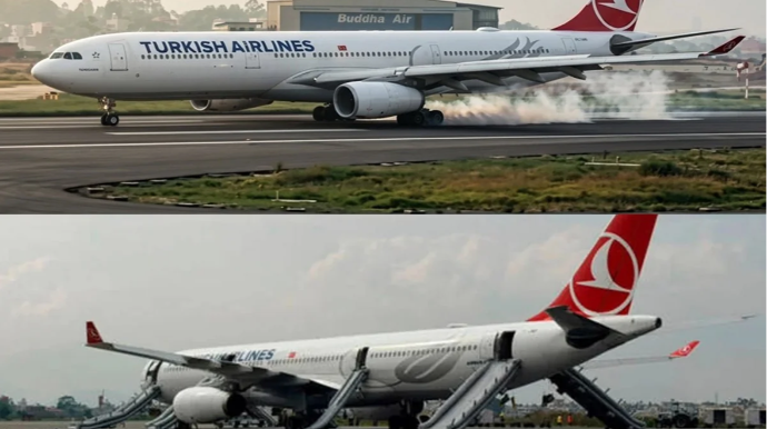 Türkiyə təyyarəsi Nepalda alovlandı, beynəlxalq uçuşlar təxirə salındı 