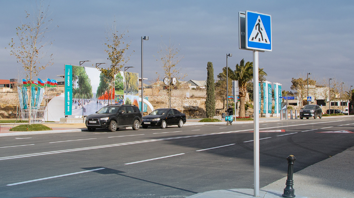 Bakıda iki küçədə nəqliyyat infrastrukturu təkmilləşdirilib - FOTOLAR 