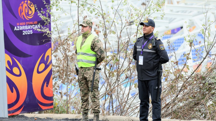 III MDB Oyunları zamanı polis əməkdaşları fasiləsiz xidməti davam etdirir - FOTO - VİDEO