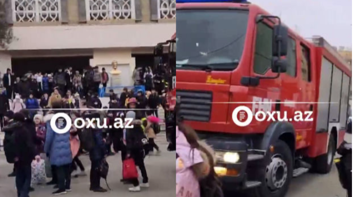 Azərbaycanda məktəbdə təhlükəli anlar: Şagirdlər təxliyə edildilər - VİDEO 