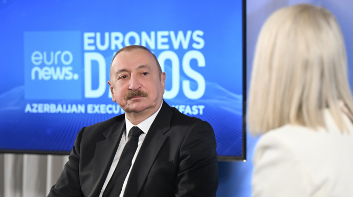 Prezident Davosda “Euronews”a müsahibə verdi - FOTOLAR