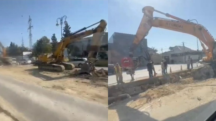 Binəqədidə yoldakı təmir işləri aylardır davam edir: Avtomobillər üçün alternativ yoxdur - VİDEO