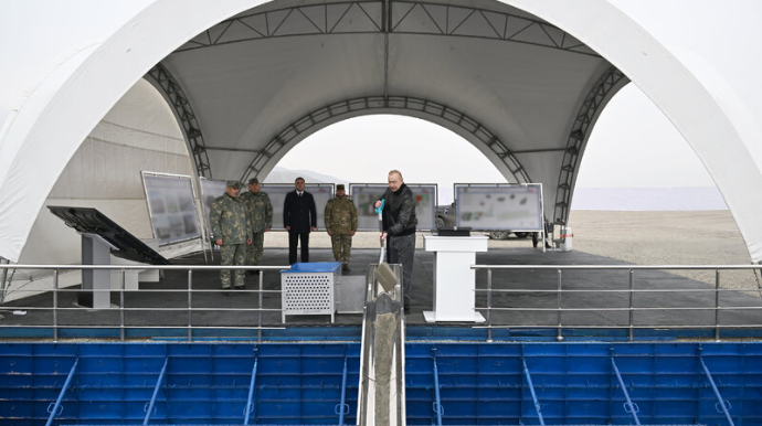 İlham Əliyev Ağdərə rayonunda Xüsusi Əməliyyat Mərkəzinin təməlini qoydu - FOTO