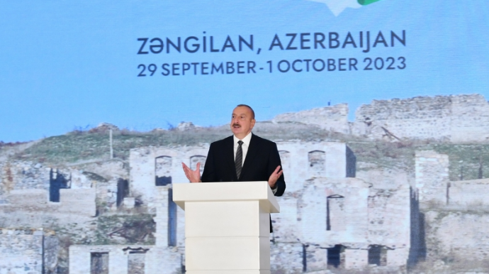 Bu gün Şərqi Zəngəzur sıfırdan yenidən inşa edilir - Prezident 