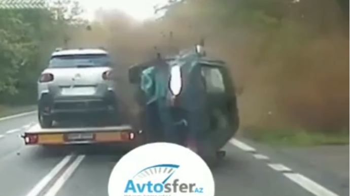 "BMW" yolda dəhşətli qəzaya səbəb oldu  - VİDEO