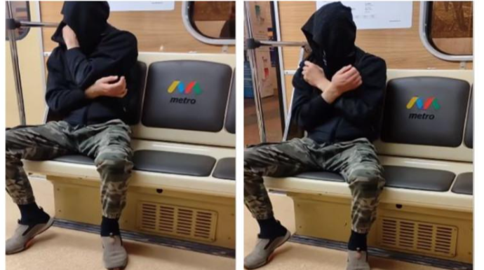 Bakı metrosunda sərnişindən qəribə hərəkətlər - VİDEO 