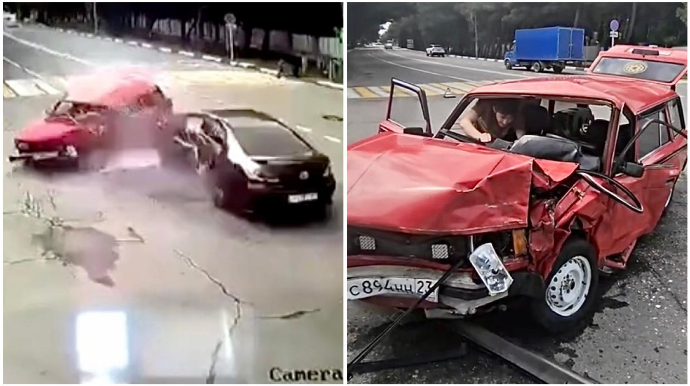 Rusiyada həmyerlimizin düşdüyü qəzanın anbaan görüntüsü yayıldı - VİDEO